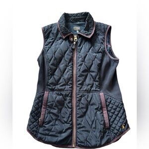 Joules Black Quilted Zip Vest Equestrian Riding Vest Women’s Small